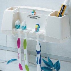 精致吸盤(pán)式牙刷架 刷具架套裝 洗漱架