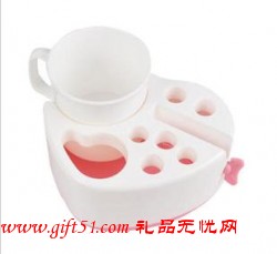 創意心形牙刷牙膏座