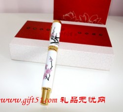 陶瓷梅花簽字筆定制 商務辦公禮品