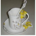 黃色花朵琺瑯彩咖啡杯定做