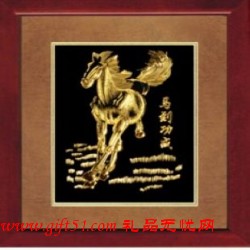 金箔畫(huà)馬到功成定制