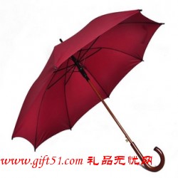 木質傘骨彎頭廣告雨傘定做