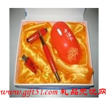 中國紅瓷筆U盤無線鼠標商務套裝 特色紀念禮品