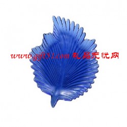 經(jīng)典炫藍樹葉形琉璃果盤定制