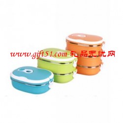 新款手提密封雙層保溫飯盒 學生便當盒